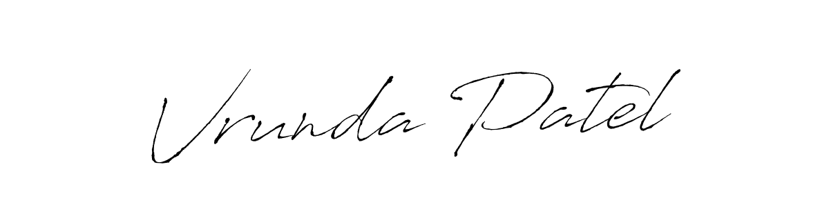 Similarly Antro_Vectra is the best handwritten signature design. Signature creator online .You can use it as an online autograph creator for name Vrunda Patel. Vrunda Patel signature style 6 images and pictures png