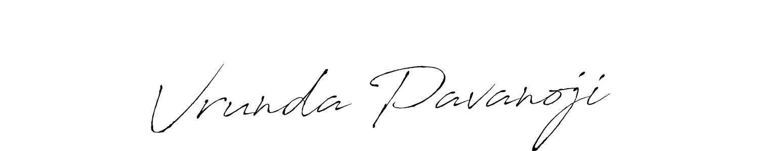 How to make Vrunda Pavanoji signature? Antro_Vectra is a professional autograph style. Create handwritten signature for Vrunda Pavanoji name. Vrunda Pavanoji signature style 6 images and pictures png
