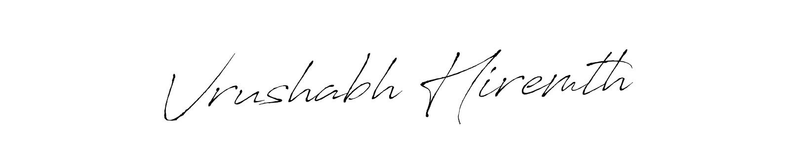 Create a beautiful signature design for name Vrushabh Hiremth. With this signature (Antro_Vectra) fonts, you can make a handwritten signature for free. Vrushabh Hiremth signature style 6 images and pictures png