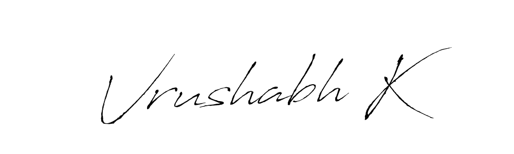 How to make Vrushabh K signature? Antro_Vectra is a professional autograph style. Create handwritten signature for Vrushabh K name. Vrushabh K signature style 6 images and pictures png