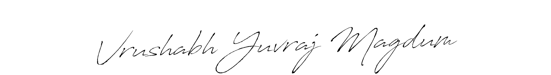 Make a short Vrushabh Yuvraj Magdum signature style. Manage your documents anywhere anytime using Antro_Vectra. Create and add eSignatures, submit forms, share and send files easily. Vrushabh Yuvraj Magdum signature style 6 images and pictures png