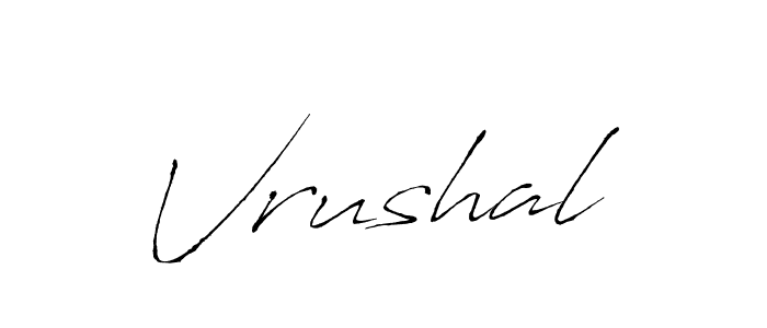 Create a beautiful signature design for name Vrushal. With this signature (Antro_Vectra) fonts, you can make a handwritten signature for free. Vrushal signature style 6 images and pictures png