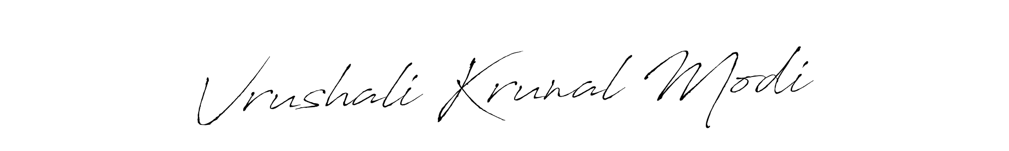 Vrushali Krunal Modi stylish signature style. Best Handwritten Sign (Antro_Vectra) for my name. Handwritten Signature Collection Ideas for my name Vrushali Krunal Modi. Vrushali Krunal Modi signature style 6 images and pictures png