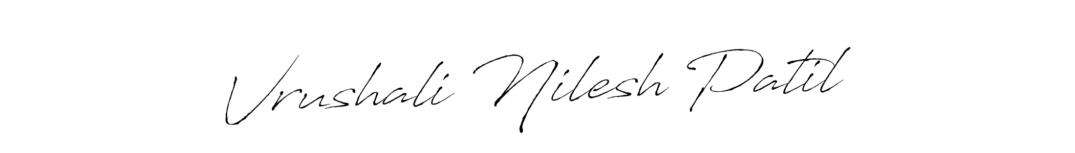 This is the best signature style for the Vrushali Nilesh Patil name. Also you like these signature font (Antro_Vectra). Mix name signature. Vrushali Nilesh Patil signature style 6 images and pictures png