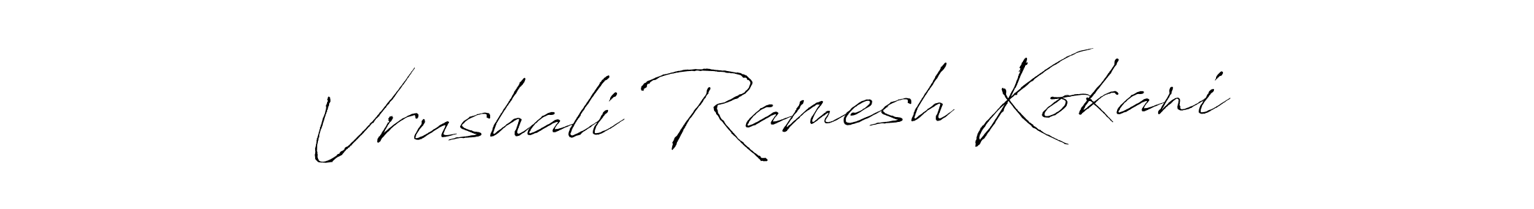 You should practise on your own different ways (Antro_Vectra) to write your name (Vrushali Ramesh Kokani) in signature. don't let someone else do it for you. Vrushali Ramesh Kokani signature style 6 images and pictures png
