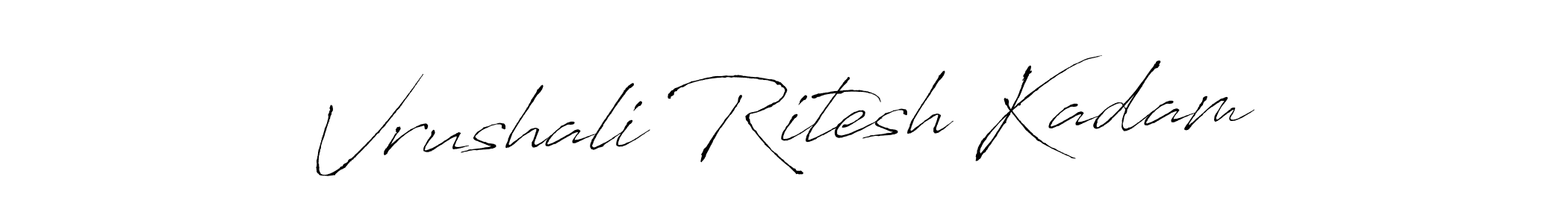How to make Vrushali Ritesh Kadam name signature. Use Antro_Vectra style for creating short signs online. This is the latest handwritten sign. Vrushali Ritesh Kadam signature style 6 images and pictures png