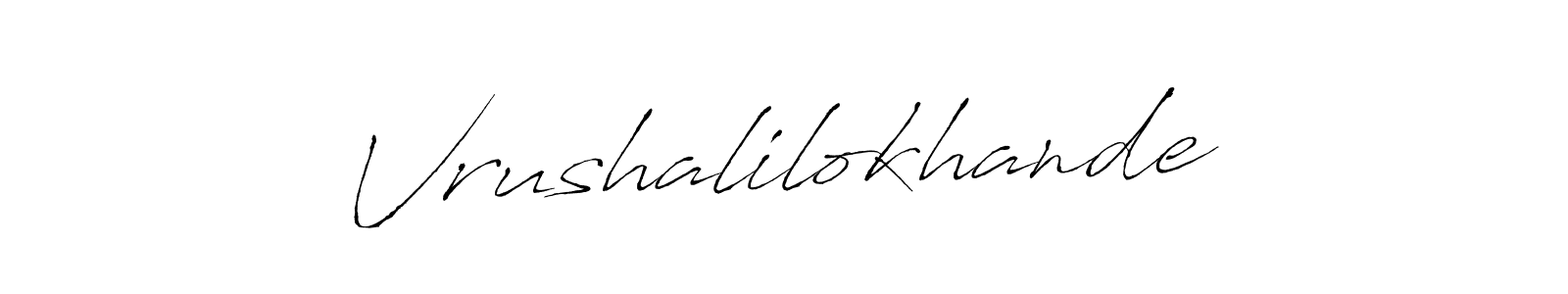 How to make Vrushalilokhande name signature. Use Antro_Vectra style for creating short signs online. This is the latest handwritten sign. Vrushalilokhande signature style 6 images and pictures png