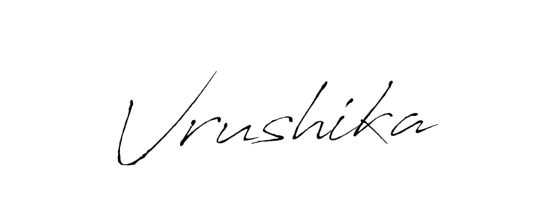 How to make Vrushika signature? Antro_Vectra is a professional autograph style. Create handwritten signature for Vrushika name. Vrushika signature style 6 images and pictures png