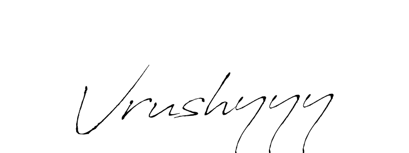 Create a beautiful signature design for name Vrushyyy. With this signature (Antro_Vectra) fonts, you can make a handwritten signature for free. Vrushyyy signature style 6 images and pictures png
