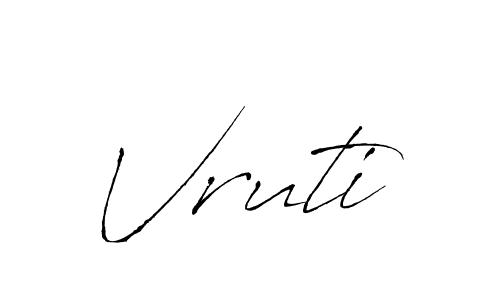 Vruti stylish signature style. Best Handwritten Sign (Antro_Vectra) for my name. Handwritten Signature Collection Ideas for my name Vruti. Vruti signature style 6 images and pictures png