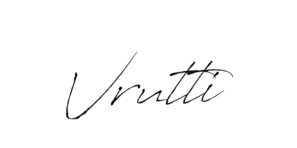 Create a beautiful signature design for name Vrutti. With this signature (Antro_Vectra) fonts, you can make a handwritten signature for free. Vrutti signature style 6 images and pictures png