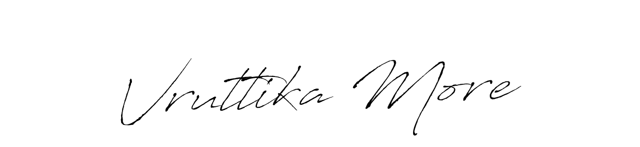 You should practise on your own different ways (Antro_Vectra) to write your name (Vruttika More) in signature. don't let someone else do it for you. Vruttika More signature style 6 images and pictures png