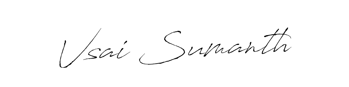 Also You can easily find your signature by using the search form. We will create Vsai Sumanth name handwritten signature images for you free of cost using Antro_Vectra sign style. Vsai Sumanth signature style 6 images and pictures png