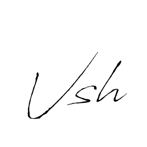Design your own signature with our free online signature maker. With this signature software, you can create a handwritten (Antro_Vectra) signature for name Vsh. Vsh signature style 6 images and pictures png