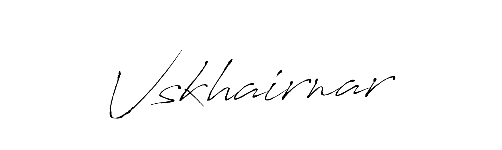 Design your own signature with our free online signature maker. With this signature software, you can create a handwritten (Antro_Vectra) signature for name Vskhairnar. Vskhairnar signature style 6 images and pictures png
