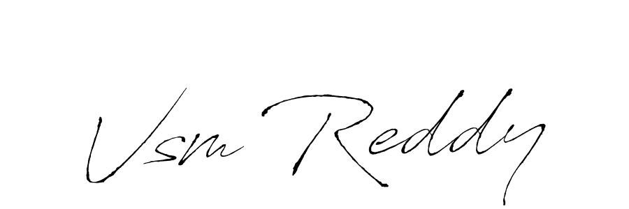 Design your own signature with our free online signature maker. With this signature software, you can create a handwritten (Antro_Vectra) signature for name Vsm Reddy. Vsm Reddy signature style 6 images and pictures png