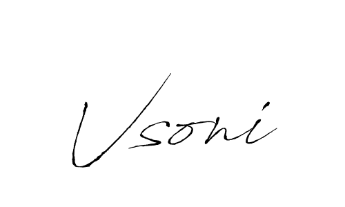 Design your own signature with our free online signature maker. With this signature software, you can create a handwritten (Antro_Vectra) signature for name Vsoni. Vsoni signature style 6 images and pictures png