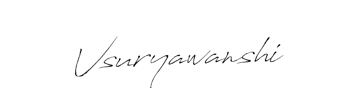 You should practise on your own different ways (Antro_Vectra) to write your name (Vsuryawanshi) in signature. don't let someone else do it for you. Vsuryawanshi signature style 6 images and pictures png