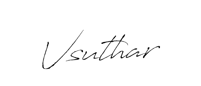 The best way (Antro_Vectra) to make a short signature is to pick only two or three words in your name. The name Vsuthar include a total of six letters. For converting this name. Vsuthar signature style 6 images and pictures png