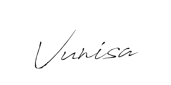 You should practise on your own different ways (Antro_Vectra) to write your name (Vunisa) in signature. don't let someone else do it for you. Vunisa signature style 6 images and pictures png