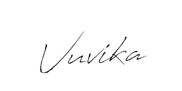 Make a beautiful signature design for name Vuvika. With this signature (Antro_Vectra) style, you can create a handwritten signature for free. Vuvika signature style 6 images and pictures png