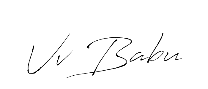 How to make Vv Babu name signature. Use Antro_Vectra style for creating short signs online. This is the latest handwritten sign. Vv Babu signature style 6 images and pictures png