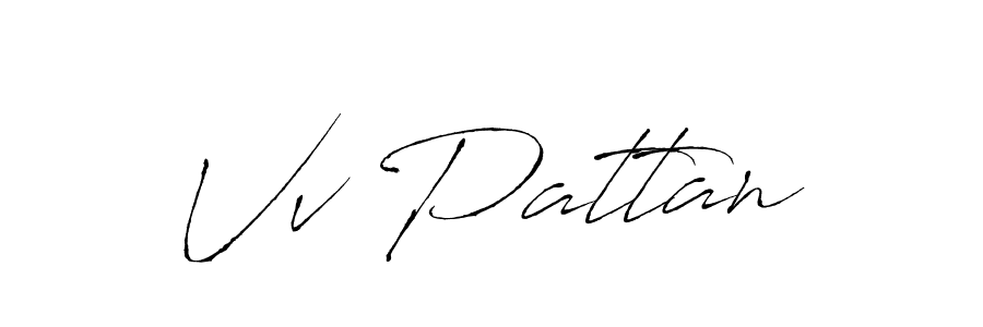 Vv Pattan stylish signature style. Best Handwritten Sign (Antro_Vectra) for my name. Handwritten Signature Collection Ideas for my name Vv Pattan. Vv Pattan signature style 6 images and pictures png