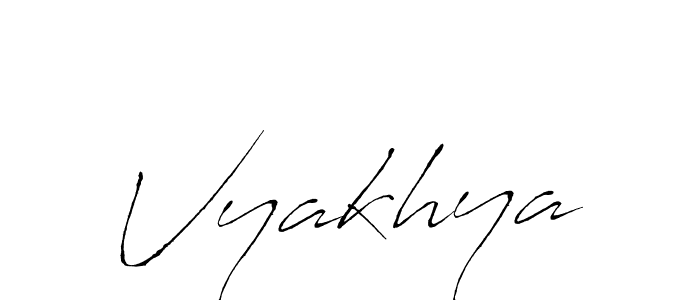 Make a beautiful signature design for name Vyakhya. With this signature (Antro_Vectra) style, you can create a handwritten signature for free. Vyakhya signature style 6 images and pictures png