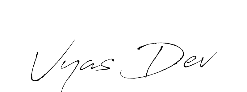 How to make Vyas Dev name signature. Use Antro_Vectra style for creating short signs online. This is the latest handwritten sign. Vyas Dev signature style 6 images and pictures png