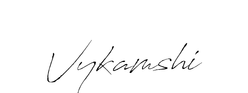 Create a beautiful signature design for name Vykamshi. With this signature (Antro_Vectra) fonts, you can make a handwritten signature for free. Vykamshi signature style 6 images and pictures png