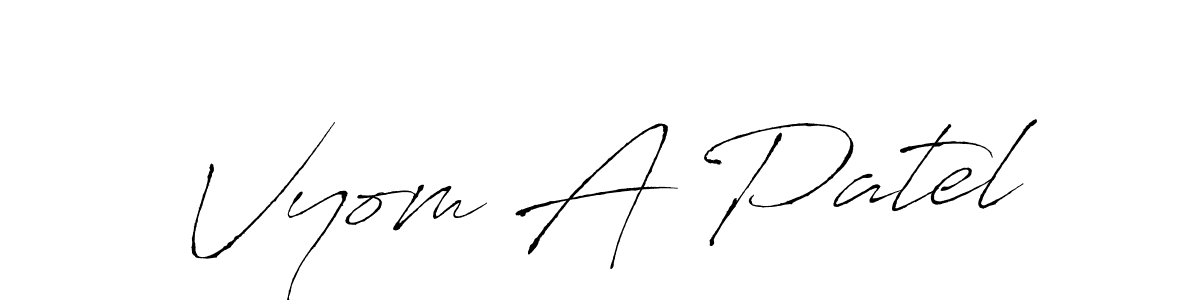 See photos of Vyom A Patel official signature by Spectra . Check more albums & portfolios. Read reviews & check more about Antro_Vectra font. Vyom A Patel signature style 6 images and pictures png