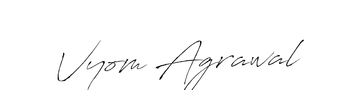 Also we have Vyom Agrawal name is the best signature style. Create professional handwritten signature collection using Antro_Vectra autograph style. Vyom Agrawal signature style 6 images and pictures png