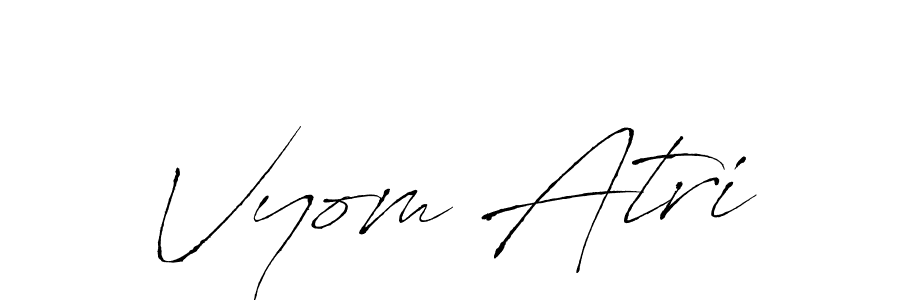 The best way (Antro_Vectra) to make a short signature is to pick only two or three words in your name. The name Vyom Atri include a total of six letters. For converting this name. Vyom Atri signature style 6 images and pictures png