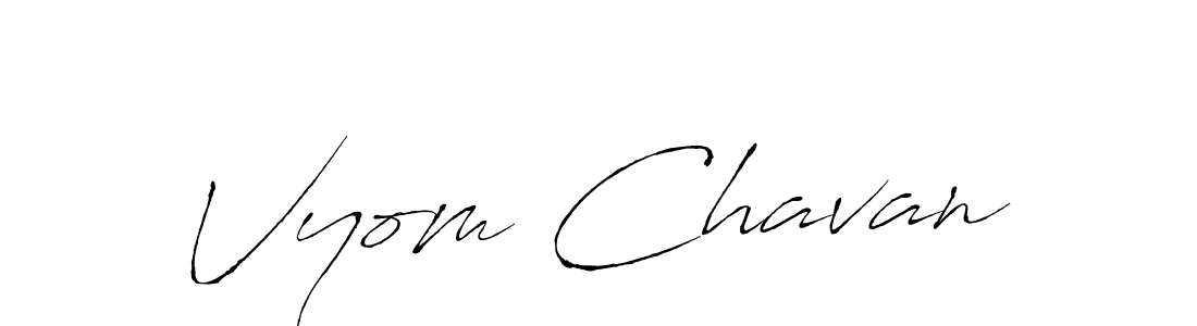 Antro_Vectra is a professional signature style that is perfect for those who want to add a touch of class to their signature. It is also a great choice for those who want to make their signature more unique. Get Vyom Chavan name to fancy signature for free. Vyom Chavan signature style 6 images and pictures png
