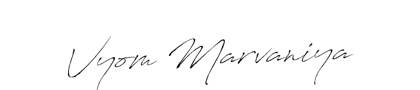 The best way (Antro_Vectra) to make a short signature is to pick only two or three words in your name. The name Vyom Marvaniya include a total of six letters. For converting this name. Vyom Marvaniya signature style 6 images and pictures png