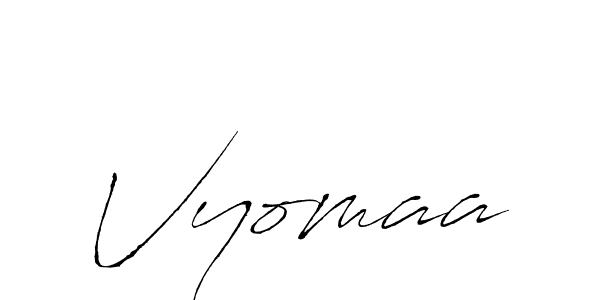 Make a beautiful signature design for name Vyomaa. With this signature (Antro_Vectra) style, you can create a handwritten signature for free. Vyomaa signature style 6 images and pictures png