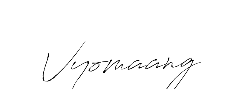 Design your own signature with our free online signature maker. With this signature software, you can create a handwritten (Antro_Vectra) signature for name Vyomaang. Vyomaang signature style 6 images and pictures png