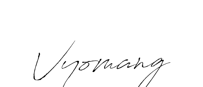 Vyomang stylish signature style. Best Handwritten Sign (Antro_Vectra) for my name. Handwritten Signature Collection Ideas for my name Vyomang. Vyomang signature style 6 images and pictures png