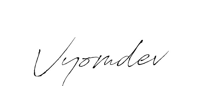 Create a beautiful signature design for name Vyomdev. With this signature (Antro_Vectra) fonts, you can make a handwritten signature for free. Vyomdev signature style 6 images and pictures png