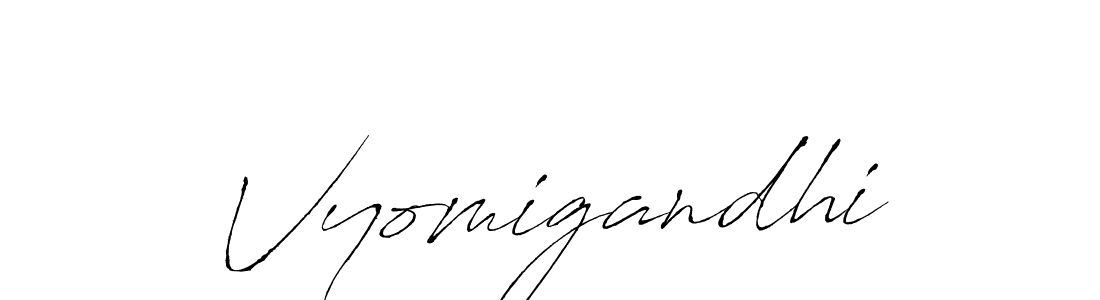 Create a beautiful signature design for name Vyomigandhi. With this signature (Antro_Vectra) fonts, you can make a handwritten signature for free. Vyomigandhi signature style 6 images and pictures png