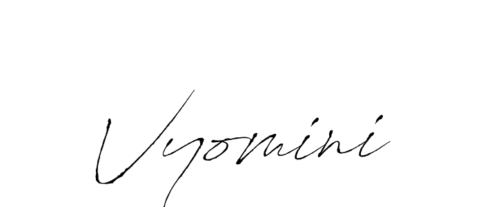 Make a beautiful signature design for name Vyomini. With this signature (Antro_Vectra) style, you can create a handwritten signature for free. Vyomini signature style 6 images and pictures png