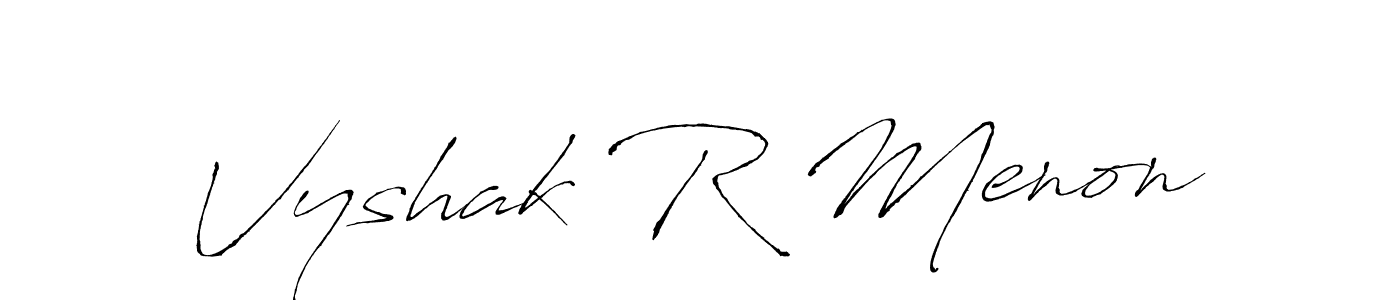 Vyshak R Menon stylish signature style. Best Handwritten Sign (Antro_Vectra) for my name. Handwritten Signature Collection Ideas for my name Vyshak R Menon. Vyshak R Menon signature style 6 images and pictures png