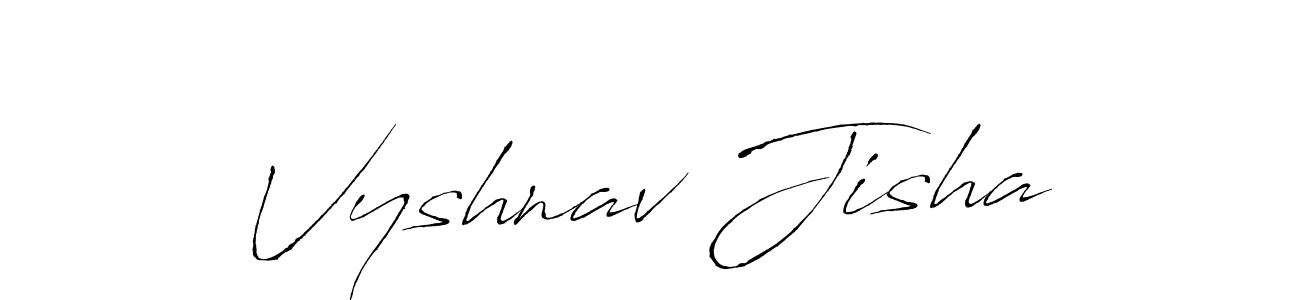 How to make Vyshnav Jisha name signature. Use Antro_Vectra style for creating short signs online. This is the latest handwritten sign. Vyshnav Jisha signature style 6 images and pictures png