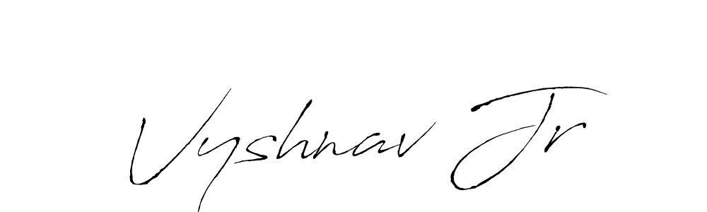 How to make Vyshnav Jr name signature. Use Antro_Vectra style for creating short signs online. This is the latest handwritten sign. Vyshnav Jr signature style 6 images and pictures png