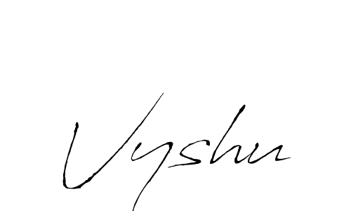 Create a beautiful signature design for name Vyshu. With this signature (Antro_Vectra) fonts, you can make a handwritten signature for free. Vyshu signature style 6 images and pictures png
