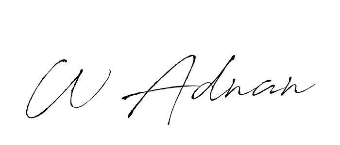 Also we have W Adnan name is the best signature style. Create professional handwritten signature collection using Antro_Vectra autograph style. W Adnan signature style 6 images and pictures png