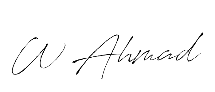 The best way (Antro_Vectra) to make a short signature is to pick only two or three words in your name. The name W Ahmad include a total of six letters. For converting this name. W Ahmad signature style 6 images and pictures png