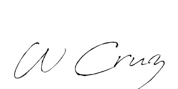 Design your own signature with our free online signature maker. With this signature software, you can create a handwritten (Antro_Vectra) signature for name W Cruz. W Cruz signature style 6 images and pictures png