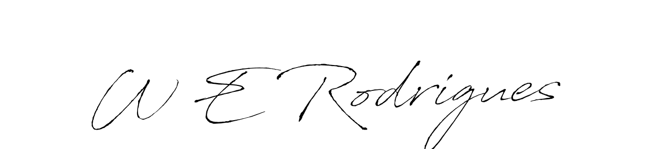 Create a beautiful signature design for name W E Rodrigues. With this signature (Antro_Vectra) fonts, you can make a handwritten signature for free. W E Rodrigues signature style 6 images and pictures png