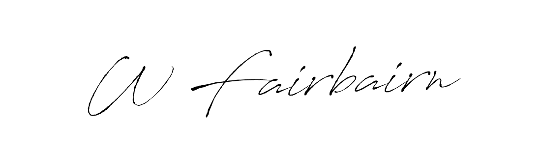 Make a beautiful signature design for name W Fairbairn. With this signature (Antro_Vectra) style, you can create a handwritten signature for free. W Fairbairn signature style 6 images and pictures png